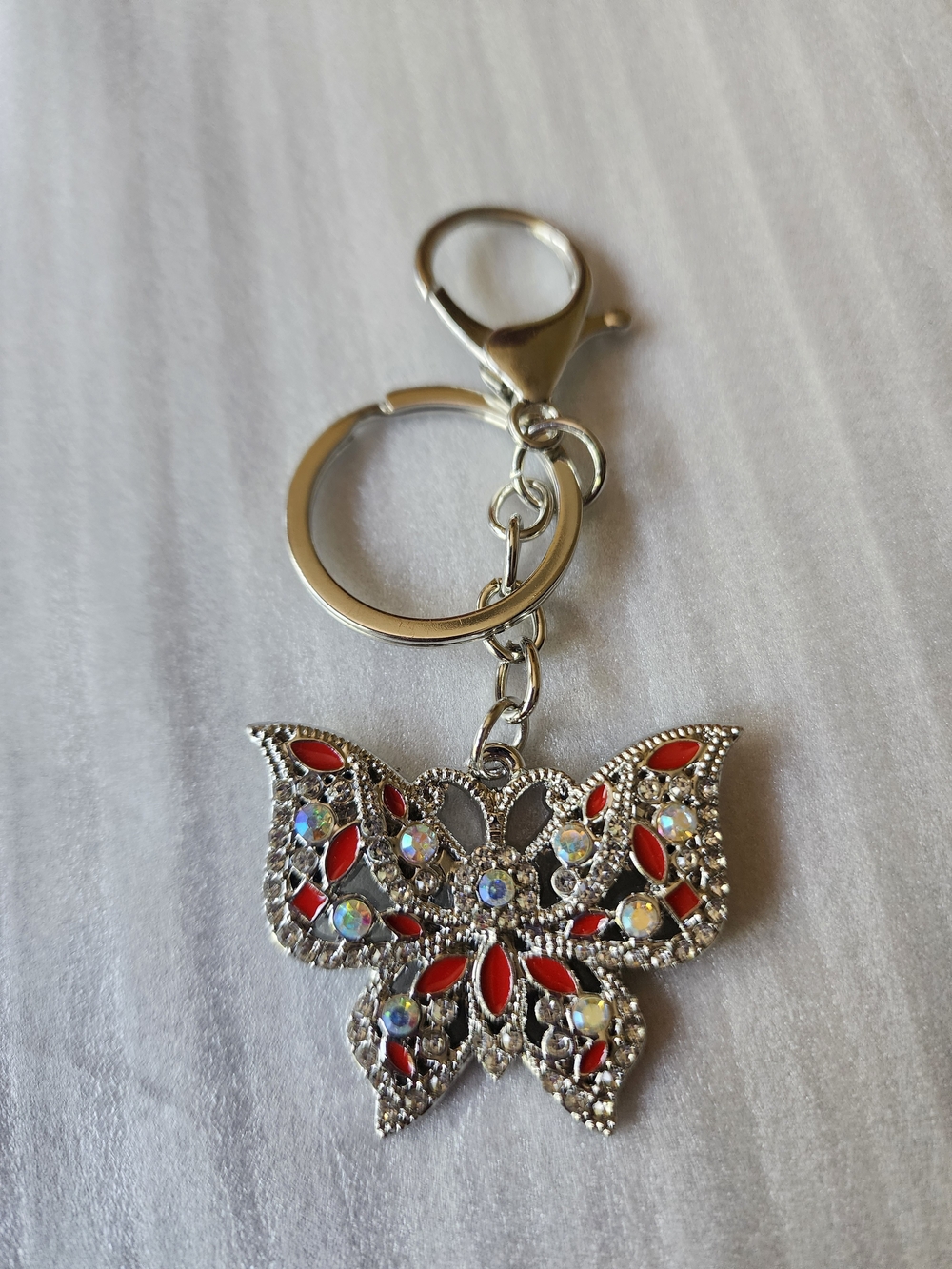 Crystal Butterfly Keychain Charm - Multiple Colors - Picture 2 of 9